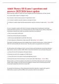 Adult Theory III Exam 1 questions and  answers 2025&sol;2026 latest update 