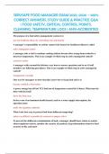 SERVSAFE FOOD MANAGER EXAM 2025&ndash;2026 &ndash; 100&percnt; CORRECT ANSWERS&comma; STUDY GUIDE & PRACTICE Q&A &vert; FOOD SAFETY&comma; CRITICAL CONTROL POINTS&comma; CLEANING&comma; TEMPERATURE LOGS &vert; ANSI-ACCREDITED
