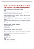 CISR - Commercial Property Exam With 100&percnt; Solved Correct Answers A&plus; Pass