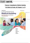 Test Bank For Pearson's Comprehensive Medical Assisting&comma; 5th Edition by Kristiana Sue M&period; Routh&comma; Diana Garza&comma; Jennifer Lam&eacute;&comma; Joseph J&period; Mistovich&comma; Jahangir Moini&comma; Jamie Nguyen Chapter 1-57 Complete ISBN 9780138062392 Newest Version Instant Pdf