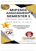 MIP1501 Assignment 2 &lpar;COMPLETE ANSWERS&rpar; Semester 1 2025 &lpar;178117&rpar; - DUE 3 July 2025