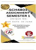 SCH4801 Assignment 2 &lpar;COMPLETE ANSWERS&rpar; Semester 1 2025 - DUE 30 June 2025