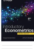 Test Bank for Introductory Econometrics&colon; A Modern Approach 8th Edition by Wooldridge&comma; Chapter 1 - 19 Complete Instant Download PDF