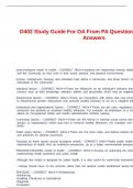 D402 Study Guide For OA From PA Questions And Correct Answers