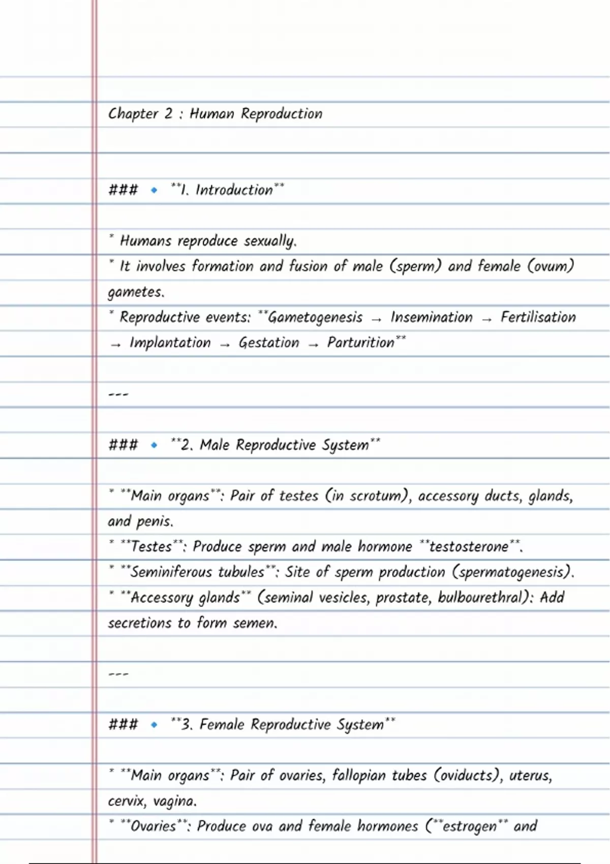 Class 12 Biology – Human Reproduction Full Chapter Notes (NCERT Based ...