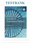 Test Bank for Organizational Behavior 15th Edition by Robbins and Judge&period;latest version 2025