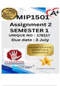 MIP1501 Assignment 2 &lpar;COMPLETE ANSWERS&rpar; Semester 1 2025 &lpar;178117&rpar; - DUE 3 July 2025