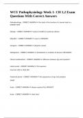 WCU Pathophysiology Week 1- CH 1&comma;2 Exam Questions With Correct Answers