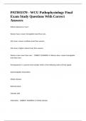 PATHO370 - WCU Pathophysiology Final Exam Study Questions With Correct Answers