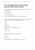 WCU Pathophysiology 370 Final Exam Questions With Correct Answers