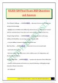ELED 320 Final Exam 2025 Questions and Answers