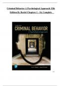 TEST BANK For Criminal Behavior&colon; A Psychological Approach 12th Edition &lpar;Bartol&rpar; Chapters 1 - 16&comma; Complete