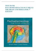 Psychopharmacology Drugs the Brain And Behavior 3 rd Edition meyer Nursing Test Bank