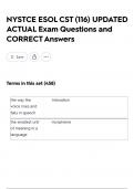 NYSTCE ESOL CST &lpar;116&rpar; UPDATED ACTUAL Exam Questions and CORRECT Answers