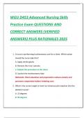 WGU D453 Advanced Nursing Skills  Practice Exam QUESTIONS AND  CORRECT ANSWERS &lpar;VERIFIED  ANSWERS&rpar; PLUS RATIONALES 2025