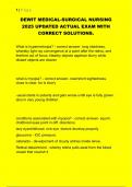 DEWIT Medical-Surgical Nursing &ndash; 2025 &ndash; Updated Actual Exam with Correct Solutions and In-Depth Explanations