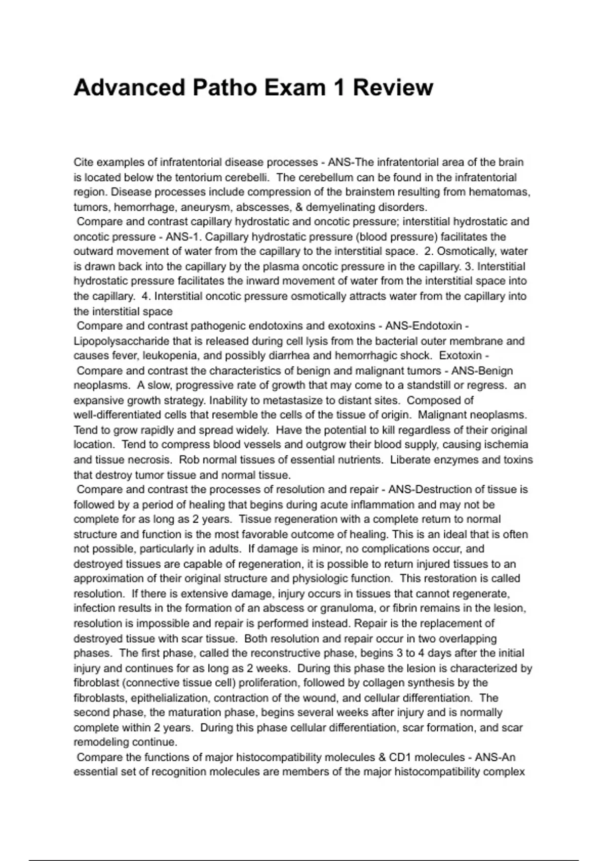 Advanced Patho Exam 1 Review NEWEST 2025/2026 ACTUAL EXAM COMPLETE ...