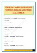 AMERICAN BARTENDER SCHOOL WRITTEN TEST 2025 QUESTIONS AND ANSWERS