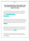 WGU C268 SPREADSHEETS EXAM COMPLETE 200 QUESTIONS AND VERIFIED SOLUTIONS LATEST UPDATE THIS YEAR