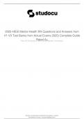 HESI Mental Health RN V1&ndash;V3 &vert; 2025 Test Bank & Verified Answers &vert; A&plus; Complete Guide