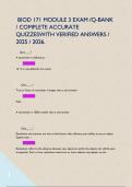  BIOD 171 MODULE 3 EXAM &sol;Q-BANK &sol; COMPLETE ACCURATE QUIZZESWITH VERIFIED ANSWERS &sol; 2025 &sol; 2026&period;     