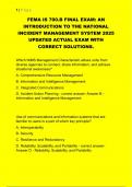 FEMA IS-700&period;B Final Exam &ndash; Introduction to the National Incident Management System &ndash; 2025 &ndash; Updated Complete Answer Key