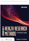 TEST BANK FOR Introduction to Health Research Methods&colon; A Practical Guide 3rd Edition by Kathryn H&period; Jacobsen