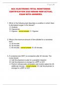 NCC ELECTRONIC FETAL MONITORING  CERTIFICATION 2025 BRAND NEW ACTUAL  EXAM WITH ANSWERS&period;