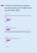 US History 1302 Final Exam Review &sol; Updated Questions with 100&percnt; Correct Answers&comma; 2025 &sol; 2026&period;       