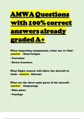 AMWA Questions with 100&percnt; correct answers already graded A&plus;