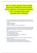 NR 511 FINAL EXAM STUDY GUIDE  2025&sol;2026 COMPLETE QUESTIONS  WITH CORRECT DETAILED ANSWERS  &vert;&vert; 100&percnt; GUARANTEED PASS  <BRAND NEW VERSION> 