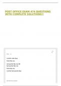 POST OFFICE EXAM 474 QUESTIONS WITH COMPLETE SOLUTIONS&excl;&excl;
