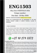 ENG1504 May June Portfolio &lpar;COMPLETE ANSWERS&rpar;  2026 - DUE 20 May 2026 