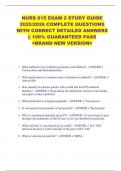 NURS 615 EXAM 2 STUDY GUIDE  2025&sol;2026 COMPLETE QUESTIONS  WITH CORRECT DETAILED ANSWERS  &vert;&vert; 100&percnt; GUARANTEED PASS  <BRAND NEW VERSION> 