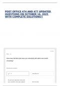 POST OFFICE 474 AND 477 UPDATED QUESTIONS ON OCTOBER 16&comma; 2025 WITH COMPLETE SOLUTIONS&excl;&excl;