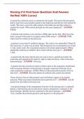 Nursing 212 Final Exam Questions And Answers  Verified 100&percnt; Correct