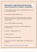 MATERNITY &lpar;OB&rpar; HESI PN BOOK EXAM QUESTIONS WITH CORRECT ANSWERS 