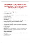 HESI Med Surg V1 Exit Exam 2025 &ndash; Real Exam Questions &vert; Verified Expert Answers &vert; 100&percnt; Graded A&plus; and Updated