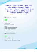 Exam 2&colon; NU629&sol; NU 629 &lpar;Latest 2025&sol; 2026 Update&rpar; Advanced Health Promotion & Disease Prevention Review&vert; Qs & As&vert; Grade A&vert; 100&percnt; Correct &lpar;Verified Answers&rpar; &ndash; Regis
