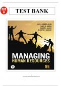 Test Bank - Managing Human Resources&comma; 9th Edition - Gomez-Mejia &vert;&vert; All Chapters Covered&vert;&vert; Answers With Rationales