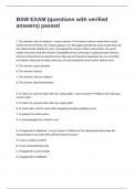 BSW EXAM &lpar;questions with verified answers&rpar; passed
