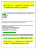 Pharmacology V2 &ndash; Practice Questions &lpar;120&rpar;  & Answers graded&sol;rated 100&percnt; correct