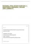 ROCKWELL REAL ESTATE EXAM WA 2 &vert; QUESTIONS & ANSWERS &vert; SOLVED 100&percnt; CORRECT&excl;&excl;