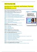 TEST BANK FOR INTRODUCTION TO MATERNITY AND PEDIATRIC NURSING&comma; 8TH EDITION BY GLORIA LEIFER &vert; COMPLETE &vert; 1-34ALL CHAPTERS