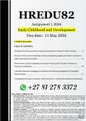 HREDU82 Assignment 1 &lpar;Early Childhood and Development&rpar; 2026 - DUE 11 May 2026