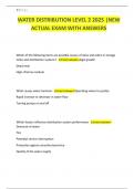 WATER DISTRIBUTION LEVEL 2 2025 &vert;NEW ACTUAL EXAM WITH ANSWERS