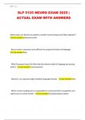 SLP 5125 NEURO EXAM 2025 &vert; ACTUAL EXAM WITH ANSWERS