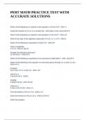 PERT MATH PRACTICE TEST WITH ACCURATE SOLUTIONS