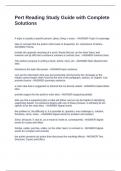 Pert Reading Study Guide with Complete Solutions