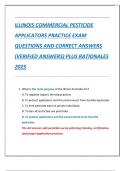 ILLINOIS COMMERCIAL PESTICIDE  APPLICATORS PRACTICE EXAM  QUESTIONS AND CORRECT ANSWERS  &lpar;VERIFIED ANSWERS&rpar; PLUS RATIONALES  2025